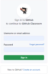 Figure [signin]: Sign into GitHub (or create an account, if needed)