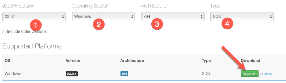 Figure 2: JavaFX Download)